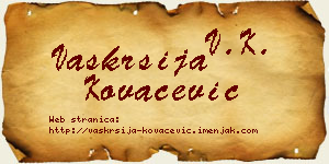 Vaskrsija Kovačević vizit kartica